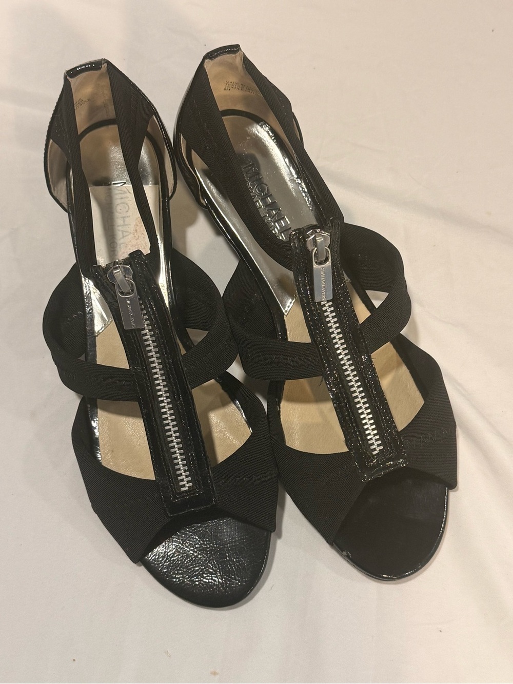 Michael Kors Sandals Black Zipper Wedge